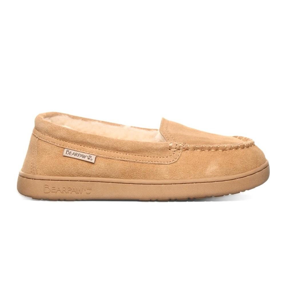 Bearpaw Angel Genuine Suede Wool Blend Lined Moccasin Slipper Shoes - Picture 2 of 12